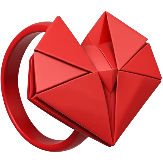 paper origami heart ring emoji