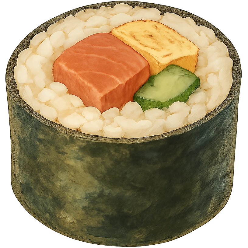 sushi roll, ghibli style emoji