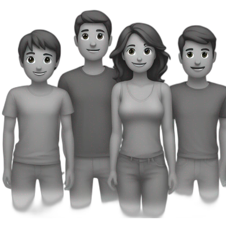 group friends males females icon colorless emoji