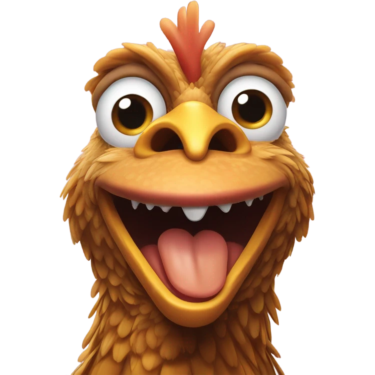 Chicken with teeth emoji