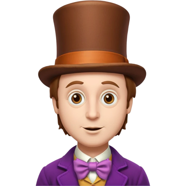 Willy Wonka Brown hair emoji