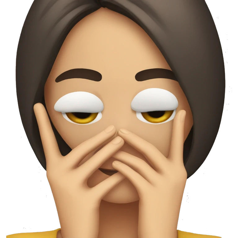 brunette girl covering her eyes  emoji