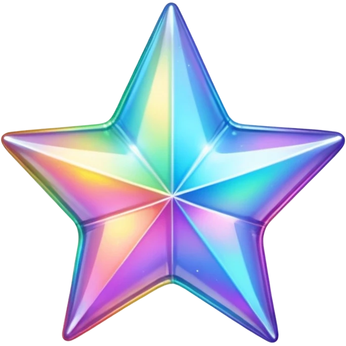vibrant holographic rainbow y2k aesthetic glass star emoji