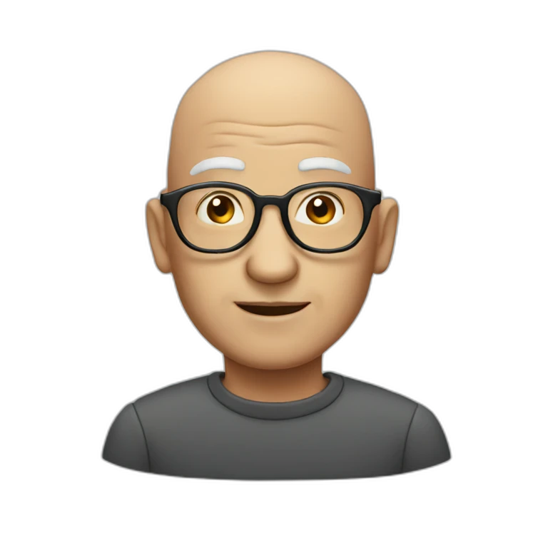old bald man with glasses emoji