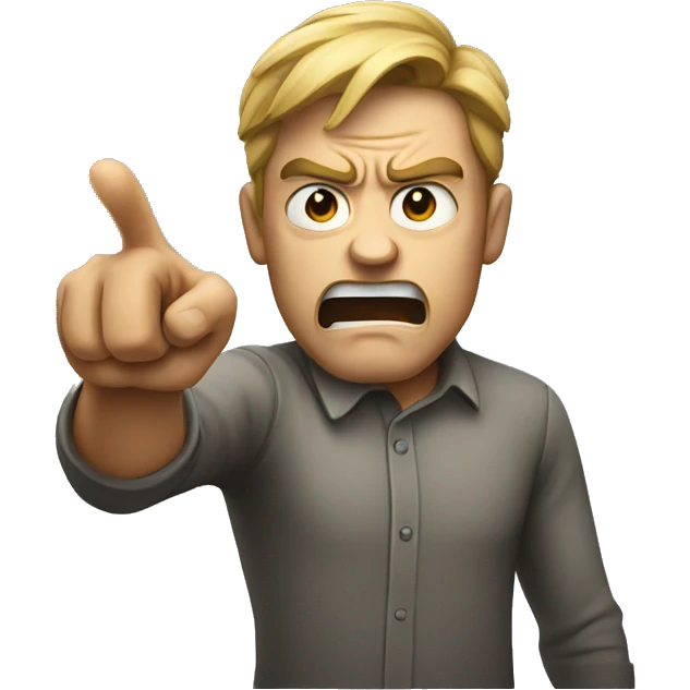 ANGRY MAN POINTING IN FRONT emoji