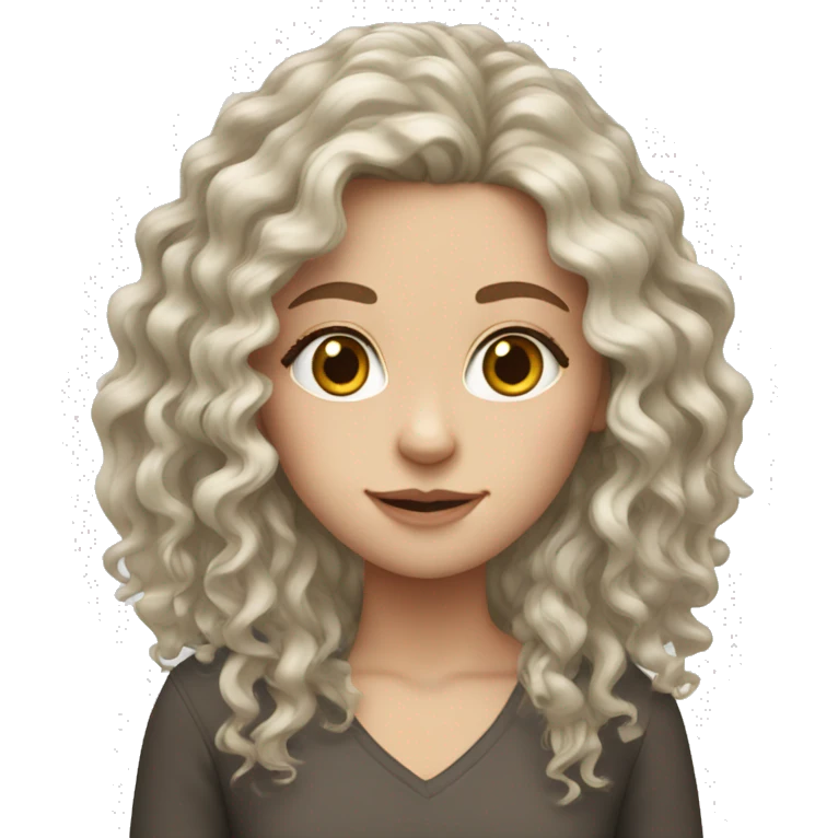 white girl with long curly hair emoji