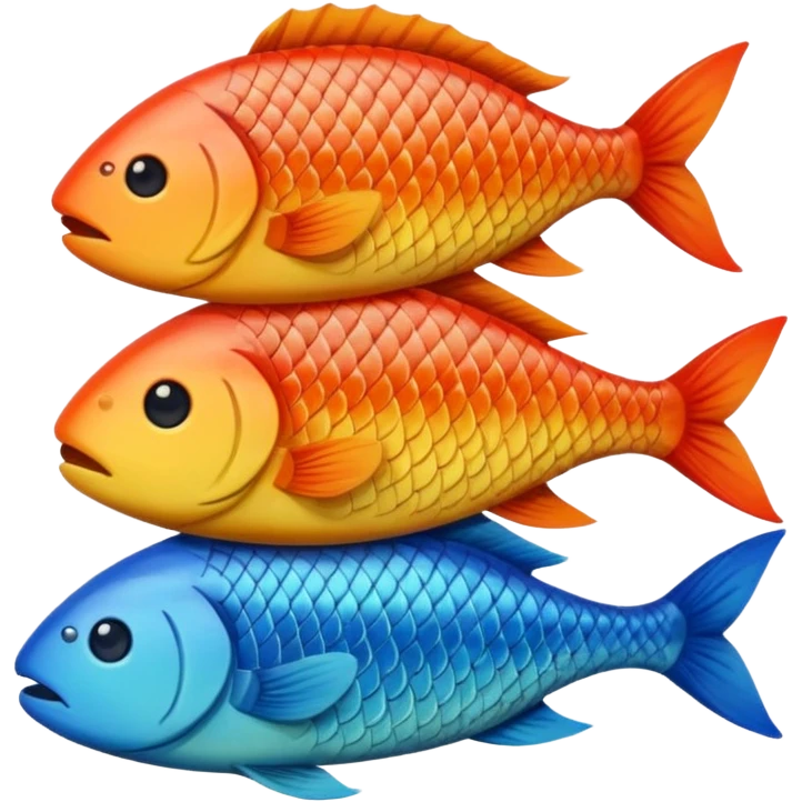 pile of fish inspired by reference image, emoji style, variation 2 emoji