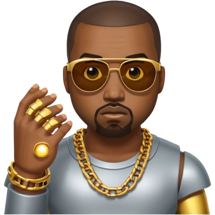 kanye west fights evil ai robot emoji