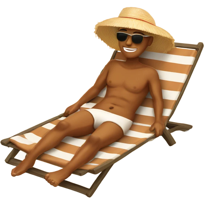 tanning on beach  emoji