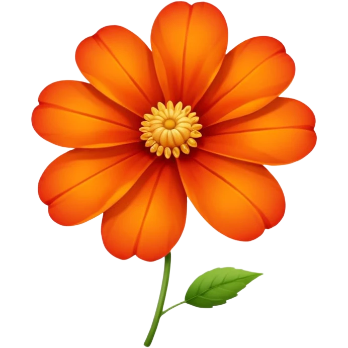 An autumn flower with orange-red petals curled by cool wind. emoji