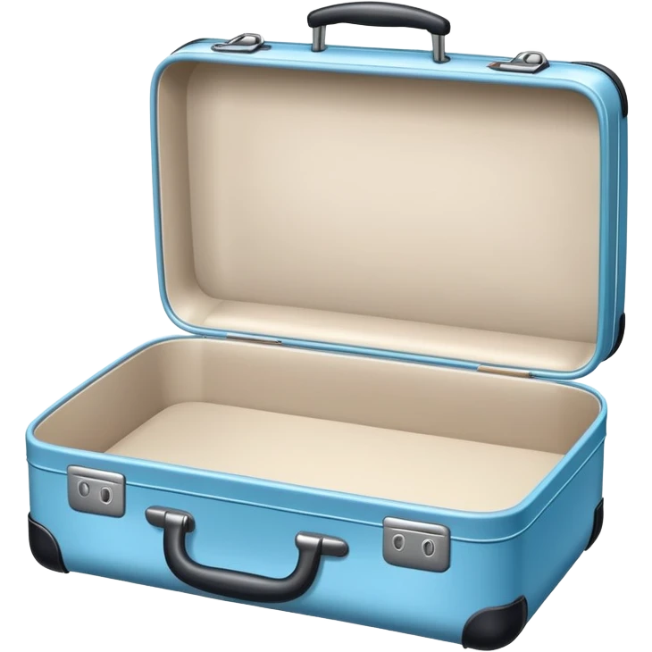 Light blue suitcase, cute emoji