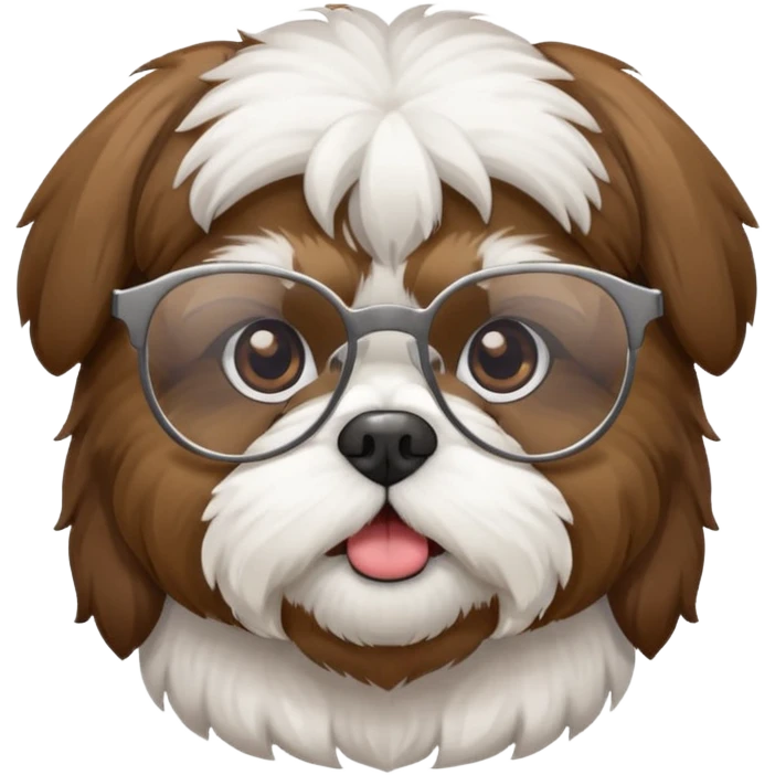 Shit-zu with glasses emoji