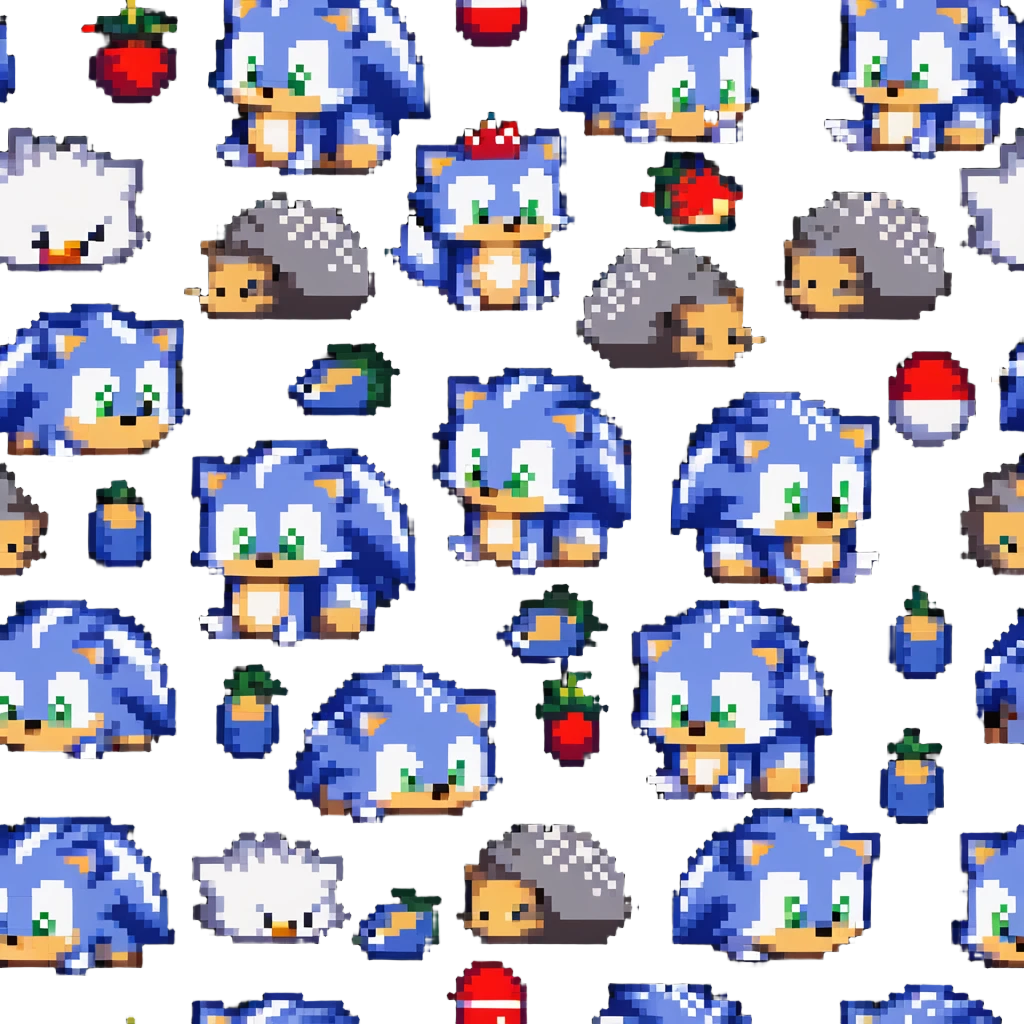 Cute baby Sonic, cute baby Shadow, and cute baby Silver hedgehogs playing together emoji