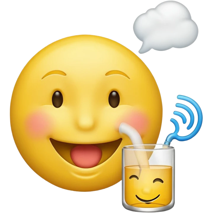 Smiley taking a whiff emoji