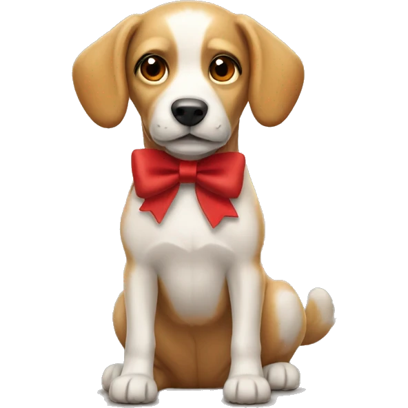target dog with a red bow emoji