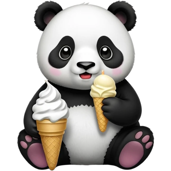 Panda eating ice cream emoji