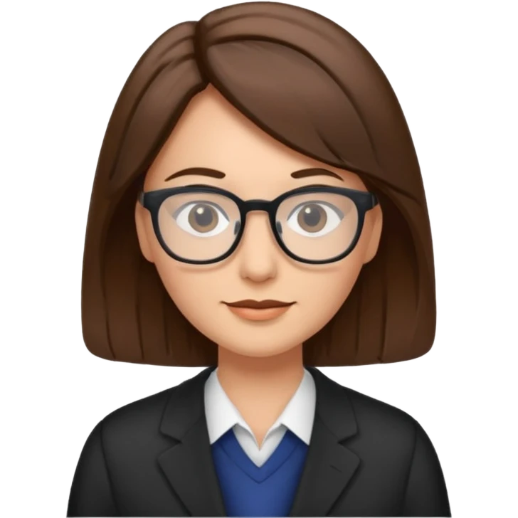 A school principal with medium-length hair. emoji