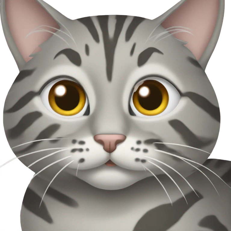 Grey tabby cat with swirl pattern in the fur emoji