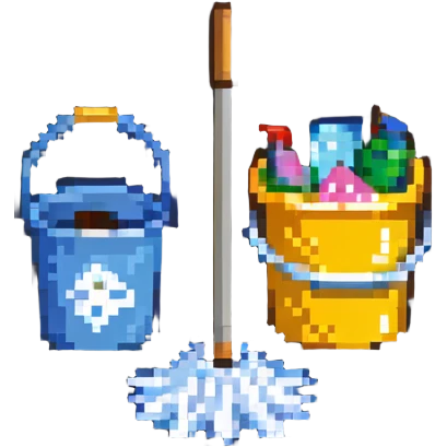 mop and bucket, cleaning supplies emoji