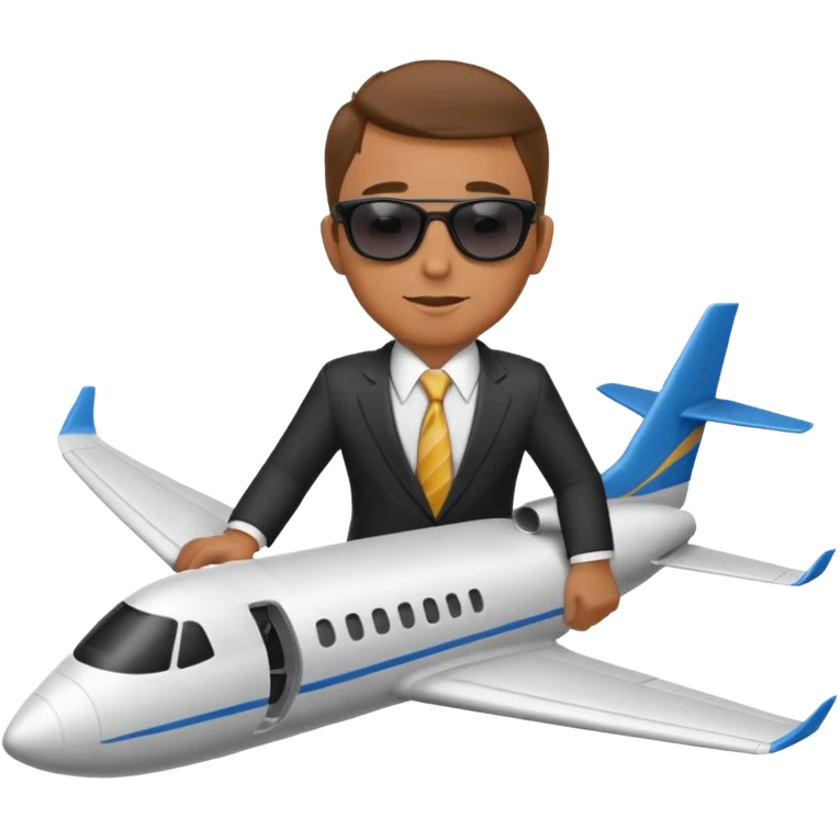 Suit man riding a jet plane emoji