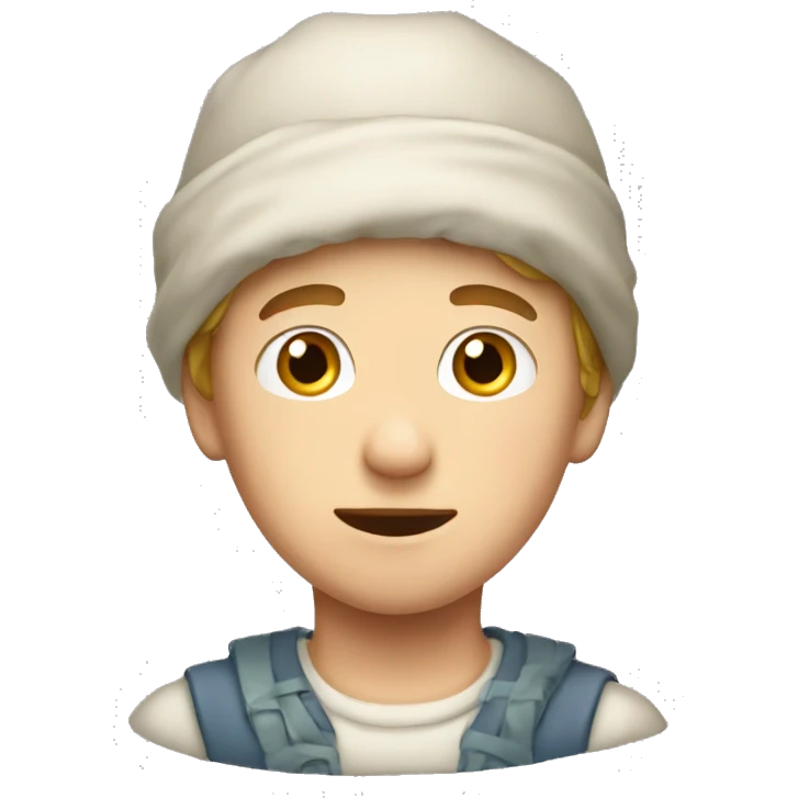 white boy with a bonnet who is suprised emoji