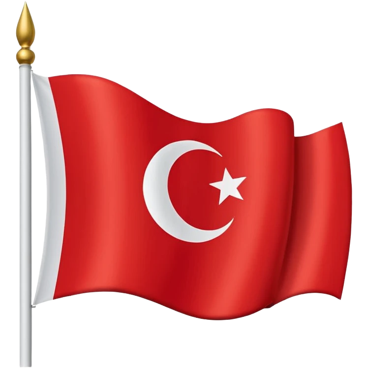 Turkish flag in blue emoji