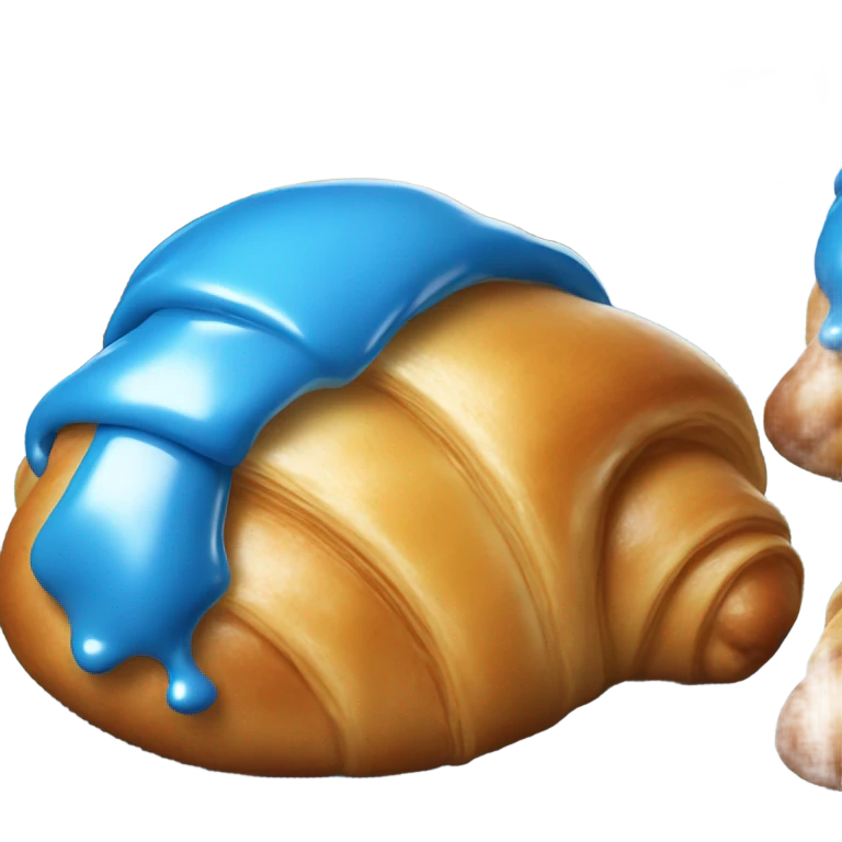 Croissant with blue Glaze emoji