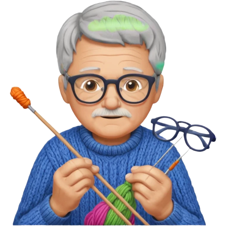 grandfa knitting emoji