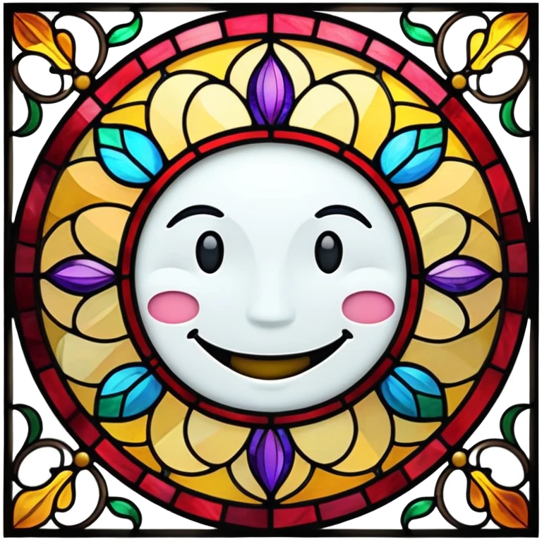 stained glass smiling face emoji