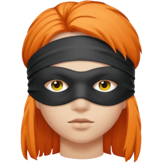 Blindfold person with different colors of hair. No trusting games with people blindfolded behind steering wheel emoji