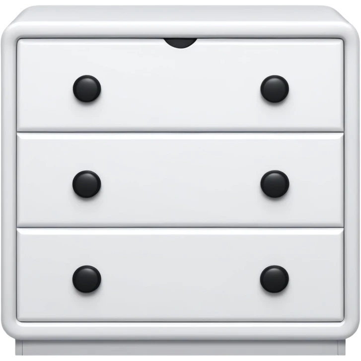 A sleek white 6-drawer on top of the other chest with round black knobs — with minimalist charm. ikea inspire emoji