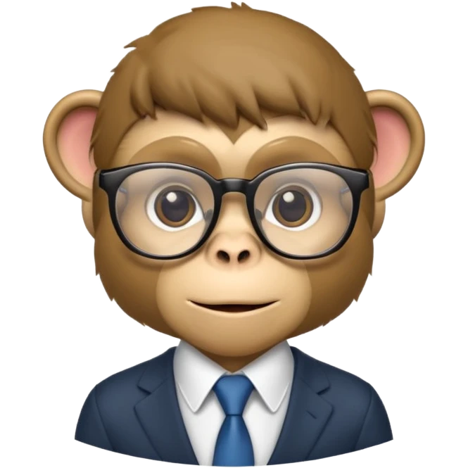 Обезьяна в очках стильный и деловой emoji