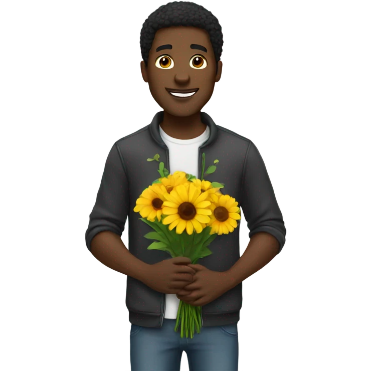 Black guy giving flowers  emoji