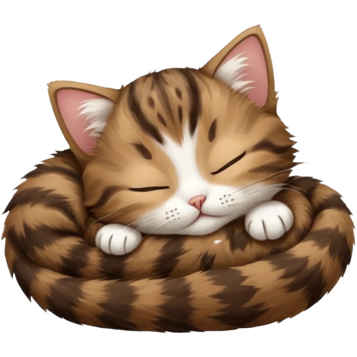dark brown tabby and white kitten upside down sleeping emoji