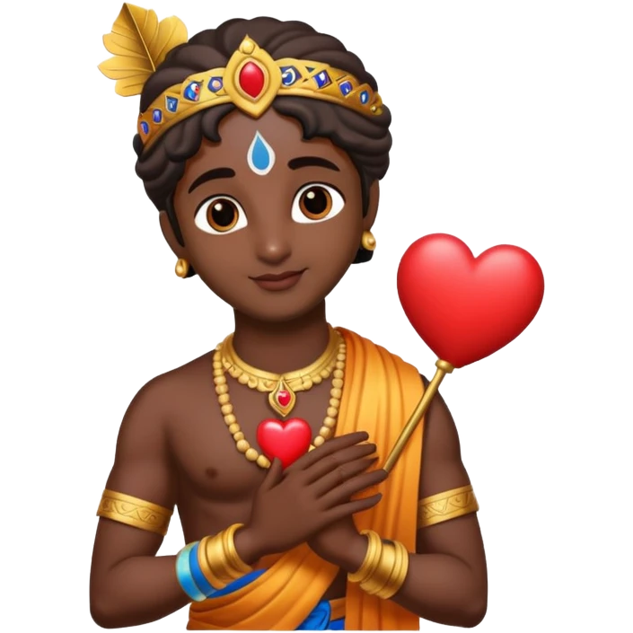 hindu god krishna and heart emoji