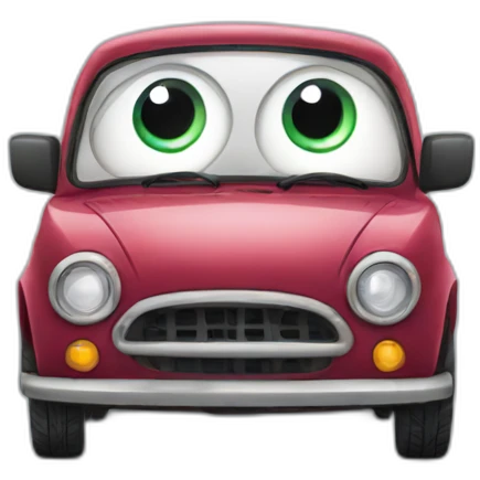 Car with eyes emoji