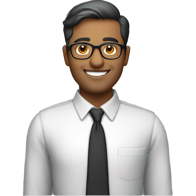 A photo of a well-dressed Indian male teacher with a confident smile stands on the image's right side.

He is wearing a formal shirt and glasses. 

The overall design maintains a professional and educational atmosphere. emoji
