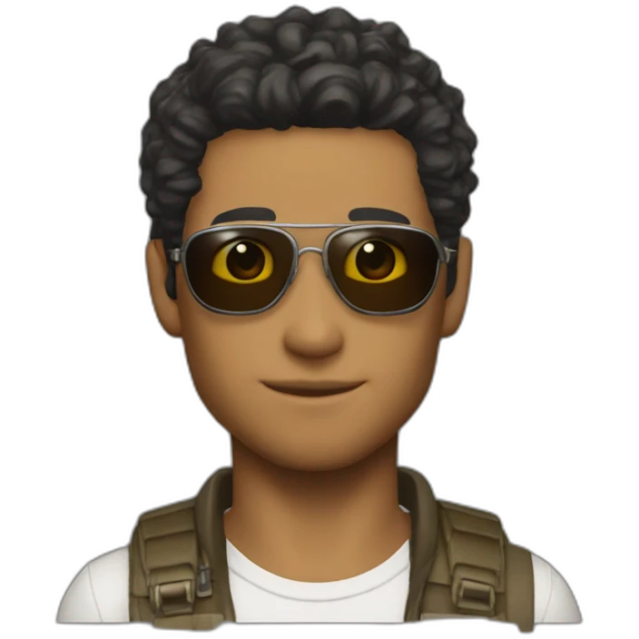 skinny tall lightskin barret Wallace with aviators final fantasy  emoji