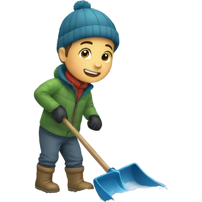 Boy shoveling snow emoji