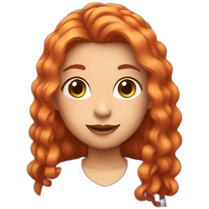 Girl with cerly hair emoji
