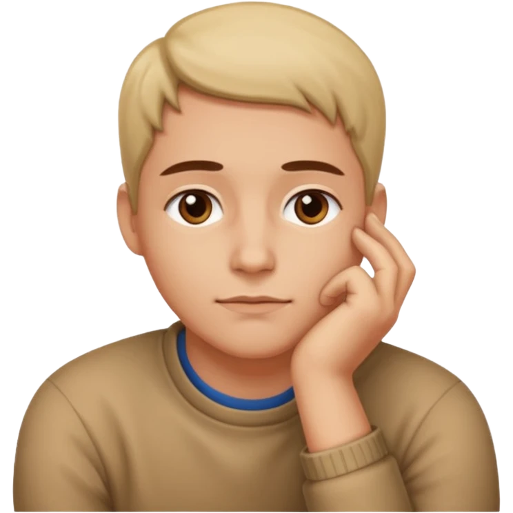 Resting chin on hand emoji