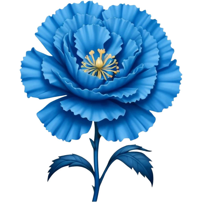 a tattoo design featuring a life like blue carnation flower without the stem and the number 14 emoji