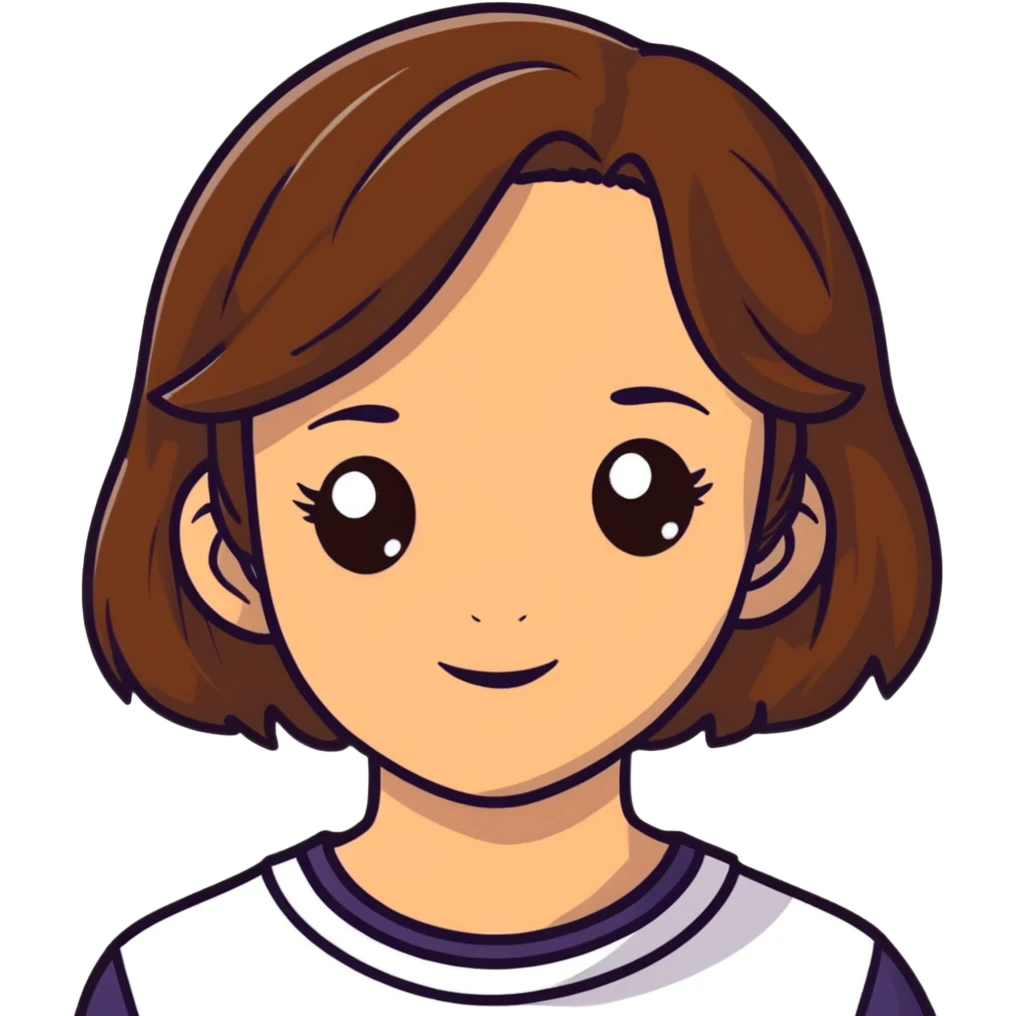 Fille brunette avec cheveux chatin et yeux marrons  emoji