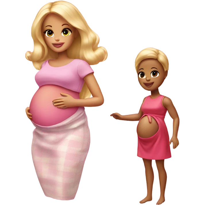Pregnant Barbie having a baby emoji