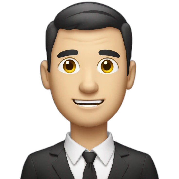a shaved white man with short dark hair and a mobile phone, both covered with spiderwebs emoji