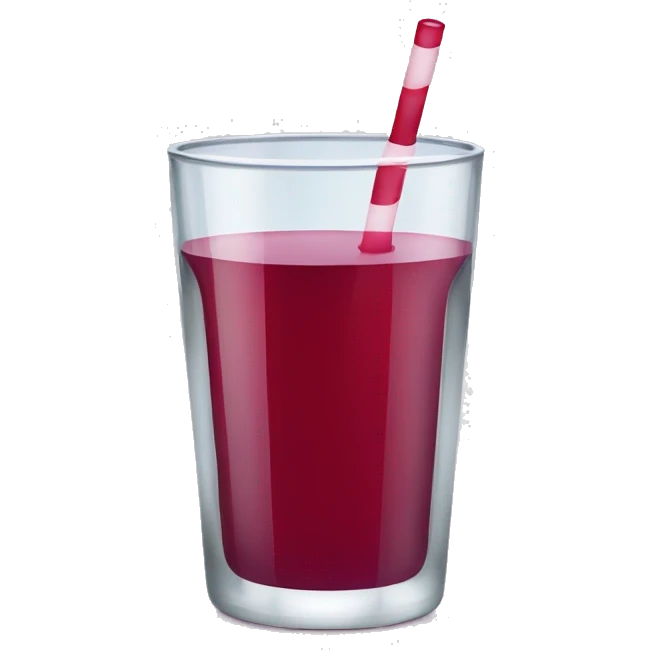 a clear glass of cranberry juice emoji