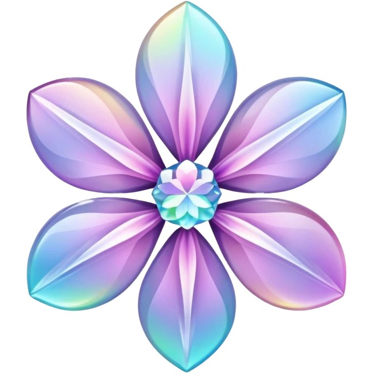 Sparkly glossy Pastel  glass crystal flower  emoji