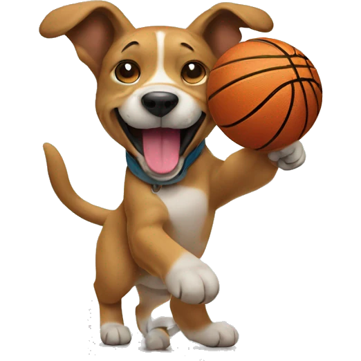 Dog playing basketball  emoji