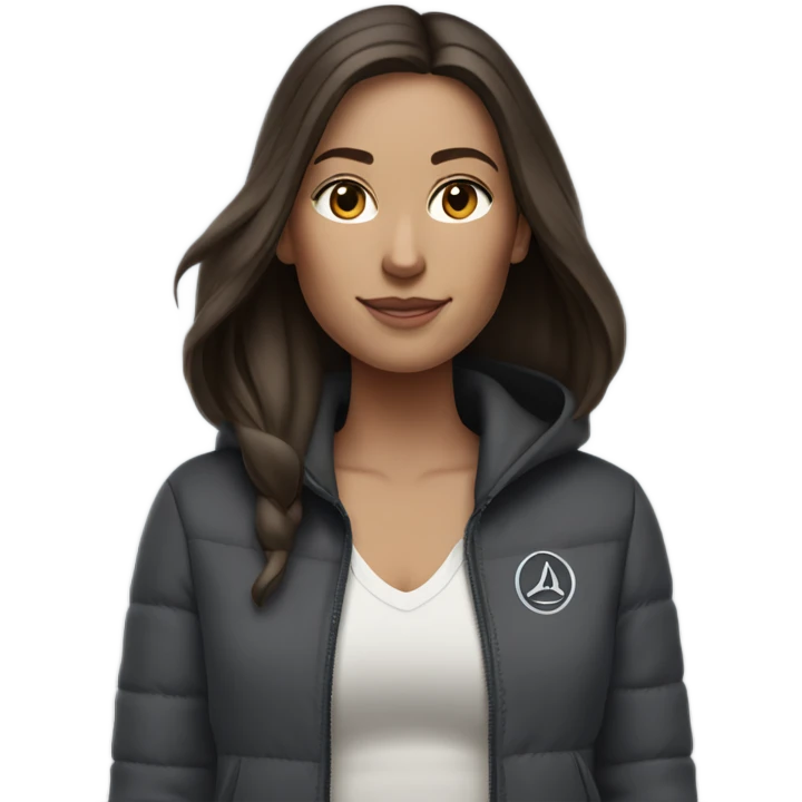 brunette women wearing a lululemon jacket  emoji