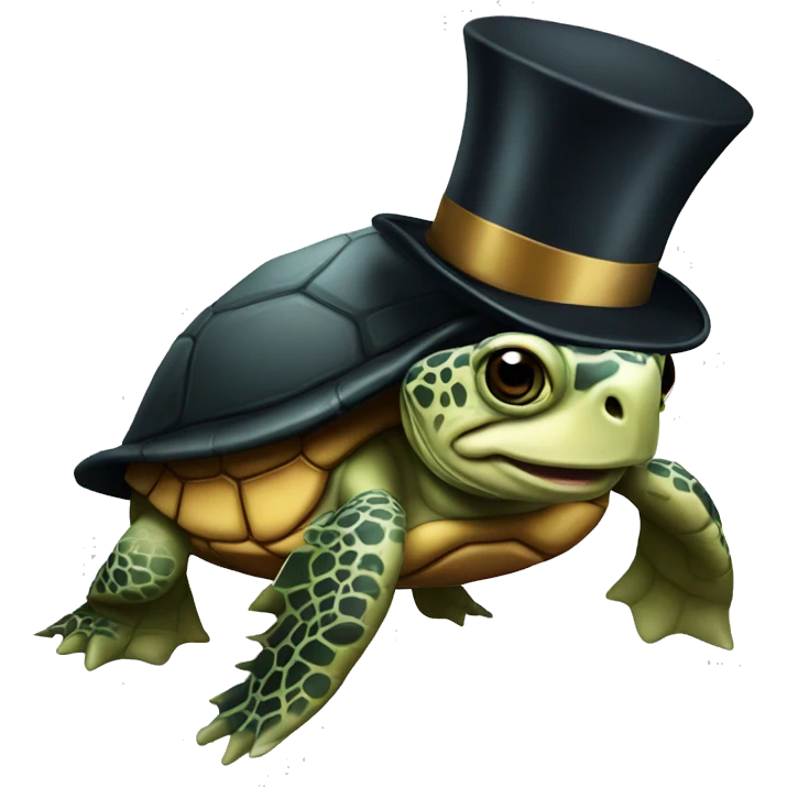 Top hat turtle  emoji
